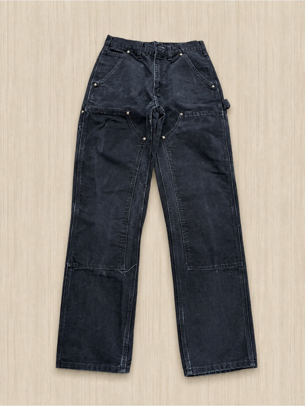 Carhartt B01 BLK Double Knee Pants Dungaree Fit Size 28x32